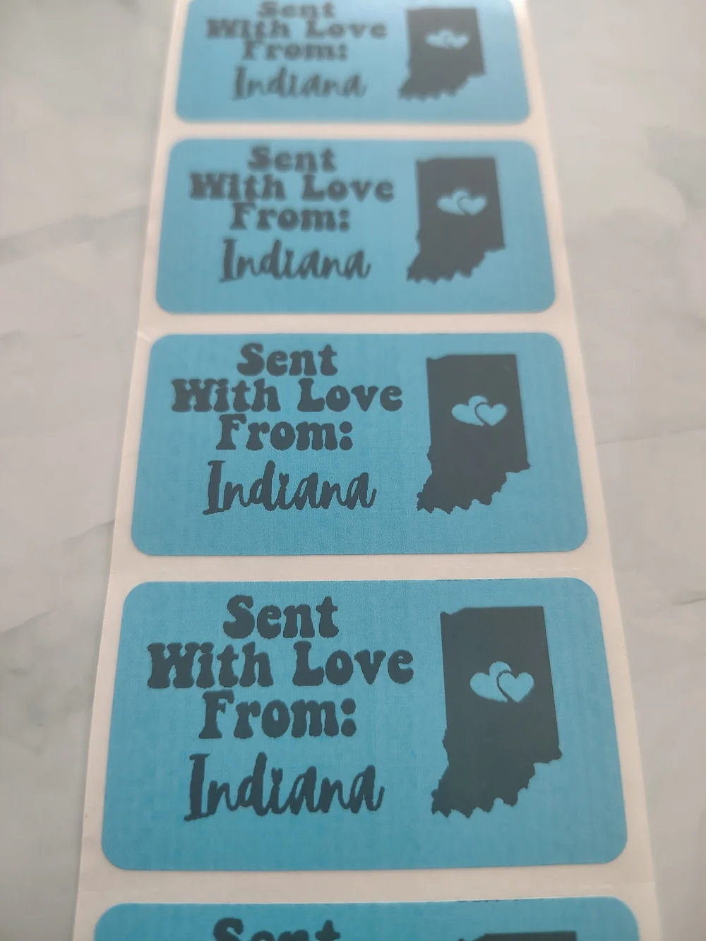 💙100 Indiana- Shipping Labels Thermal Packaging Stickers 2.25